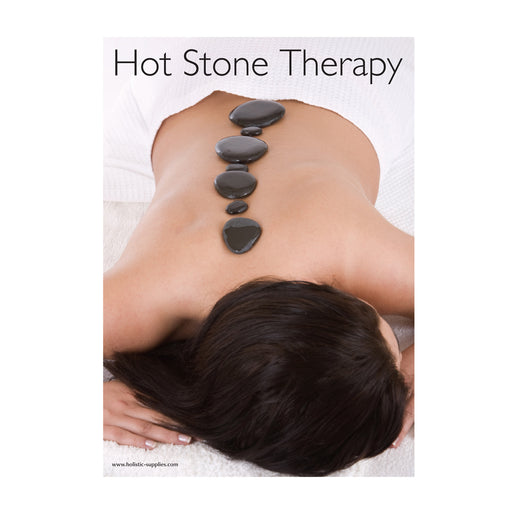 poster of woman lying for a basalt hot stones rocks massage spa 