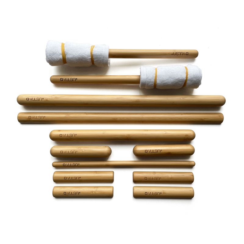 VULSINI 12 Piece Bamboo Massage Stick Set