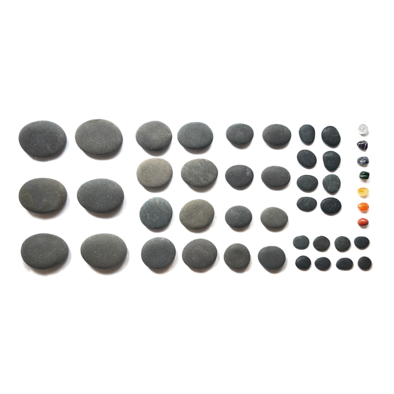 Standard Hot Stone Massage Basalt & Chakra Set (45)