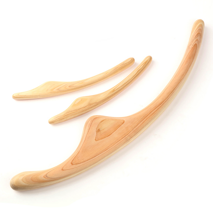 Japanese Cypress Wood Massage Carving Stick Set of 3